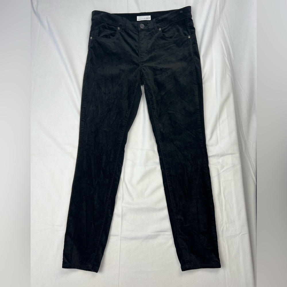 LOFT Velvet Black Modern Skinny Womens Pants Size 28/6